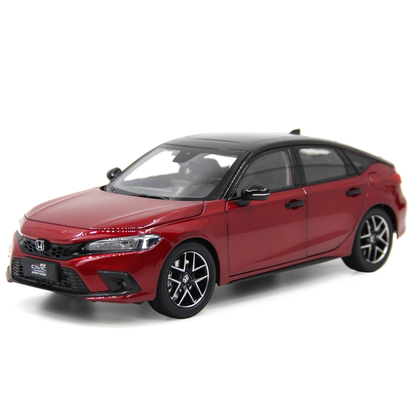 1:18 Scale Honda Civic Hatchback 2023 Car Model Red Color Simulation Miniature Diecast Alloy Vehicle Toy Model Collection Gifts