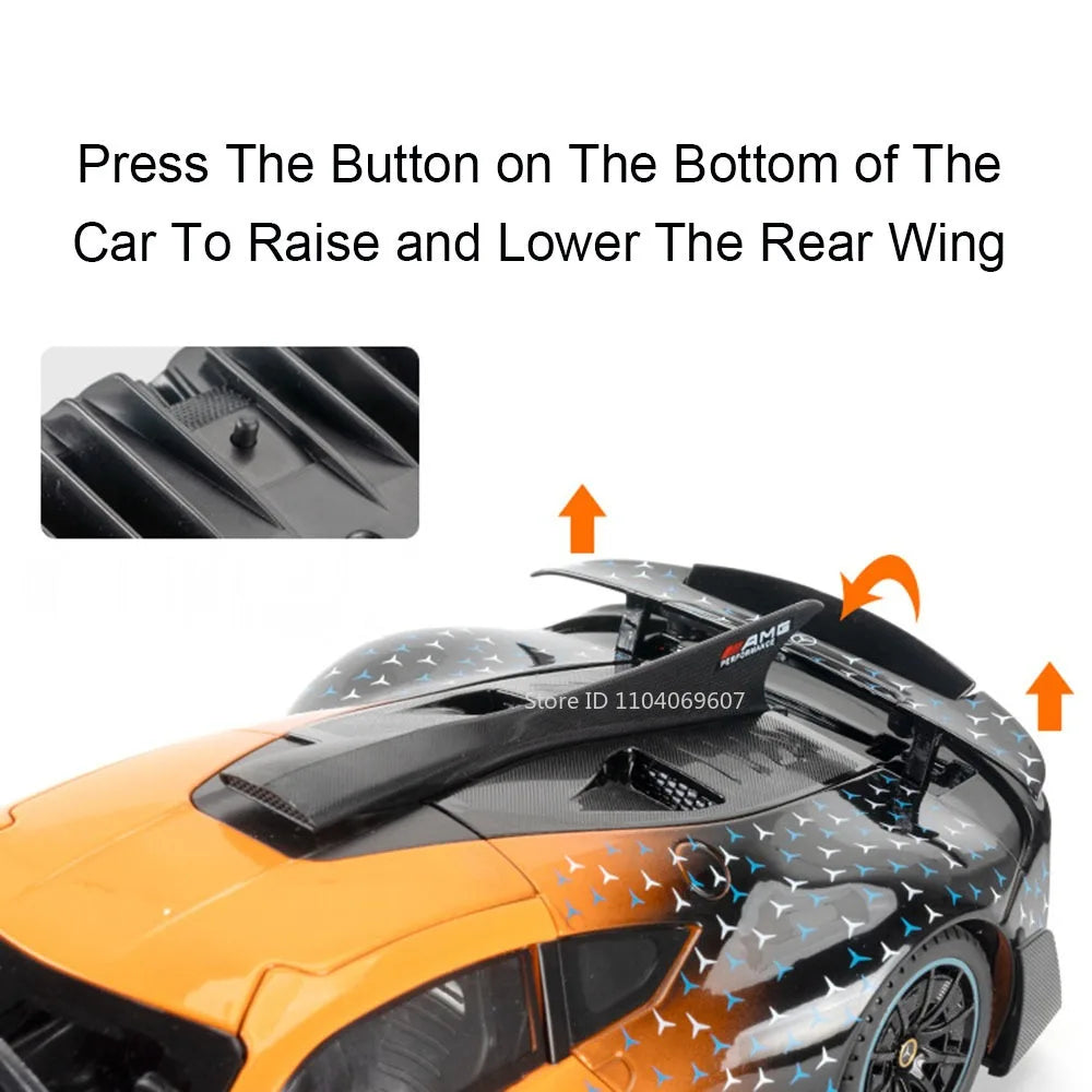 1:18 Model Toy AMG ONE GT-R Miniature Sports Cars Alloy Diecast Sound Light Doors Opened Pull Back Simulation Supercars Gifts