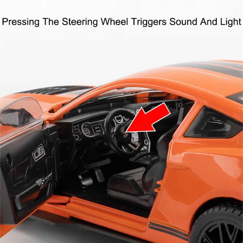 1:18 Ford Mustang Shelby GT500 Alloy Sports Car Model Diecasts Metal Toy Car Model Sound Light Collection Kids Gifts