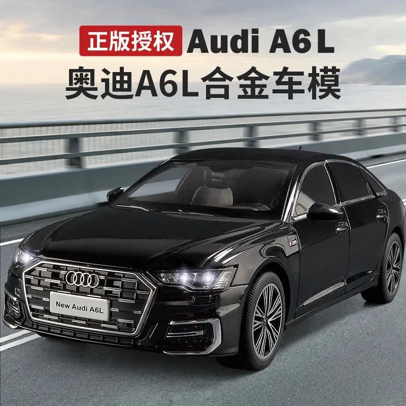 1:18 Audi A6L Large Alloy Metal Diecast Car Model Sound & Light Collect Ornaments Decorate Gift For Boyfriend Present Birthday