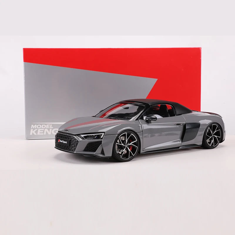 KENGFAI 1:18 R8 Diecast Alloy Model Car Miniature Sportcar Metal Vehicle Open All Door