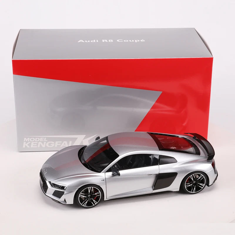 KENGFAI 1:18 R8 Diecast Alloy Model Car Miniature Sportcar Metal Vehicle Open All Door