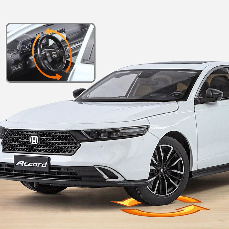 New 1:18 HONDA Accord Alloy Car Model Diecasts Metal Vehicles Car Model High Simulation Sound and Light Collection Kids Toy Gift