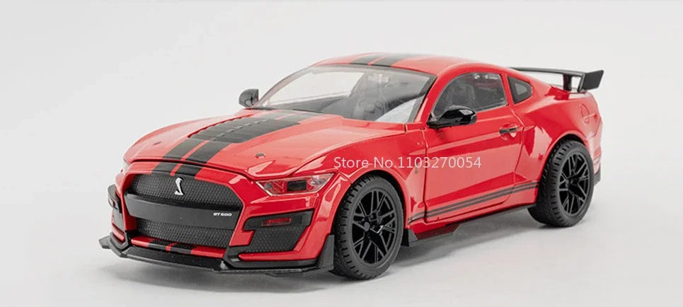 1:18 Ford Mustang Shelby GT500 Alloy Sports Car Model Diecasts Metal Toy Car Model Sound Light Collection Kids Gifts