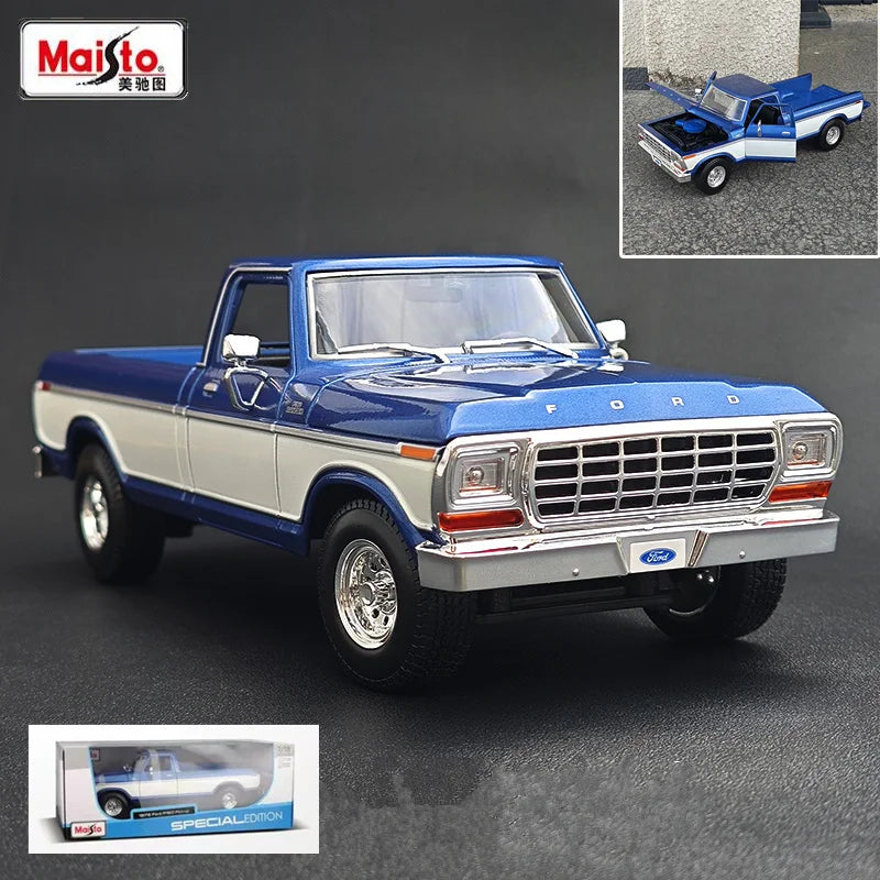 1:18 1979 Ford F150 Pickup Alloy Car Model Diecasts Metal Off-road Vehicles Car Model Simulation Collection Childrens Toys Gifts