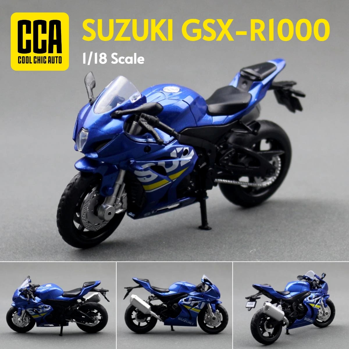 1/18 Suzuki GSX-R1000 Toy Motorcycle Diecast Metal Miniature Vehicle Model 1:18 Super Racing Collection Gift for Children Boy