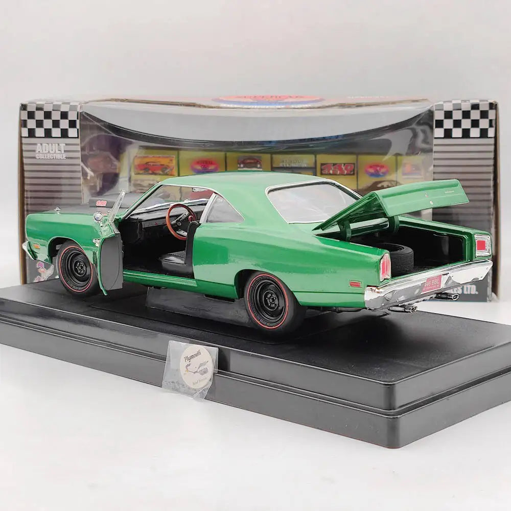 1:18 SUPERCAR Plymouth Roadrunner 1969 1/2 440 6BBL GreenDiecast Model Car Limited Edition Collection Auto Toys