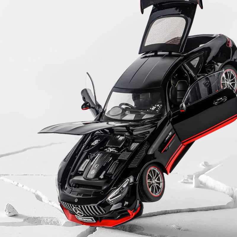 Large 1:18 Scale AMG GTR Alloy Model Car Metal Diecast Vehicle Collect Sound Light Kid Toy Boy Gift Decoration Ornament One Pie