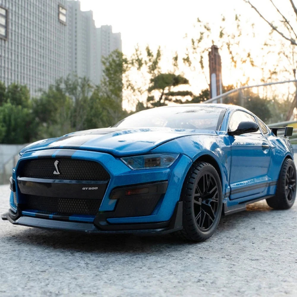 1:18 Ford Mustang Shelby GT500 Alloy Sports Car Model Diecasts Metal Toy Car Model Sound Light Collection Kids Gifts