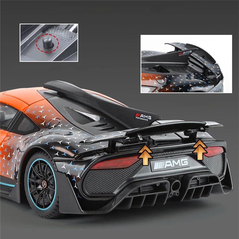 Large Size 1:18 Benzs One Alloy Sports Car Model Diecasts Metal Concept Racing Vehicles Car Model Sound and Light Kids Toys Gift