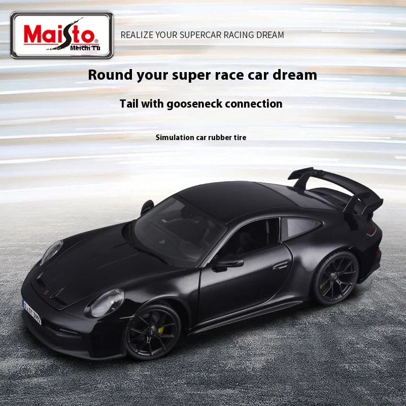 Maisto 1:18 2022 Porsche 911 Gt3 Red Die Casting Alloy Car Model Collection Static Ornament Male Power Control Car Toy Gift