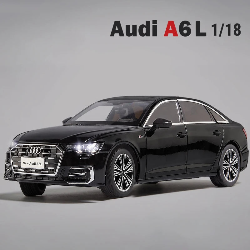 1:18 AUDI A6 Alloy Car Model Diecast & Toy Metal Vehicle Car Model Sound and Light High Simulation Collection Childrens Toy Gift