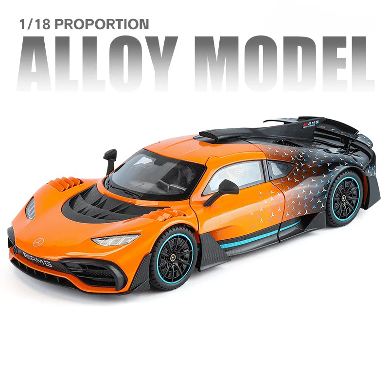 Large Size 1:18 Benzs One Alloy Sports Car Model Diecasts Metal Concept Racing Vehicles Car Model Sound and Light Kids Toys Gift