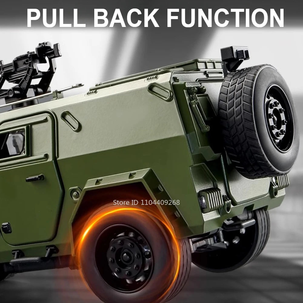 Large Size 1:18 Dongfeng Mengshi Car Model Toy Doors Opened Alloy Body Rubber Tires Military Off-Road Vehicles Gifts for Kids