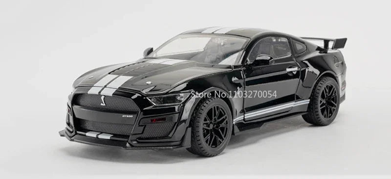 1:18 Ford Mustang Shelby GT500 Alloy Sports Car Model Diecasts Metal Toy Car Model Sound Light Collection Kids Gifts