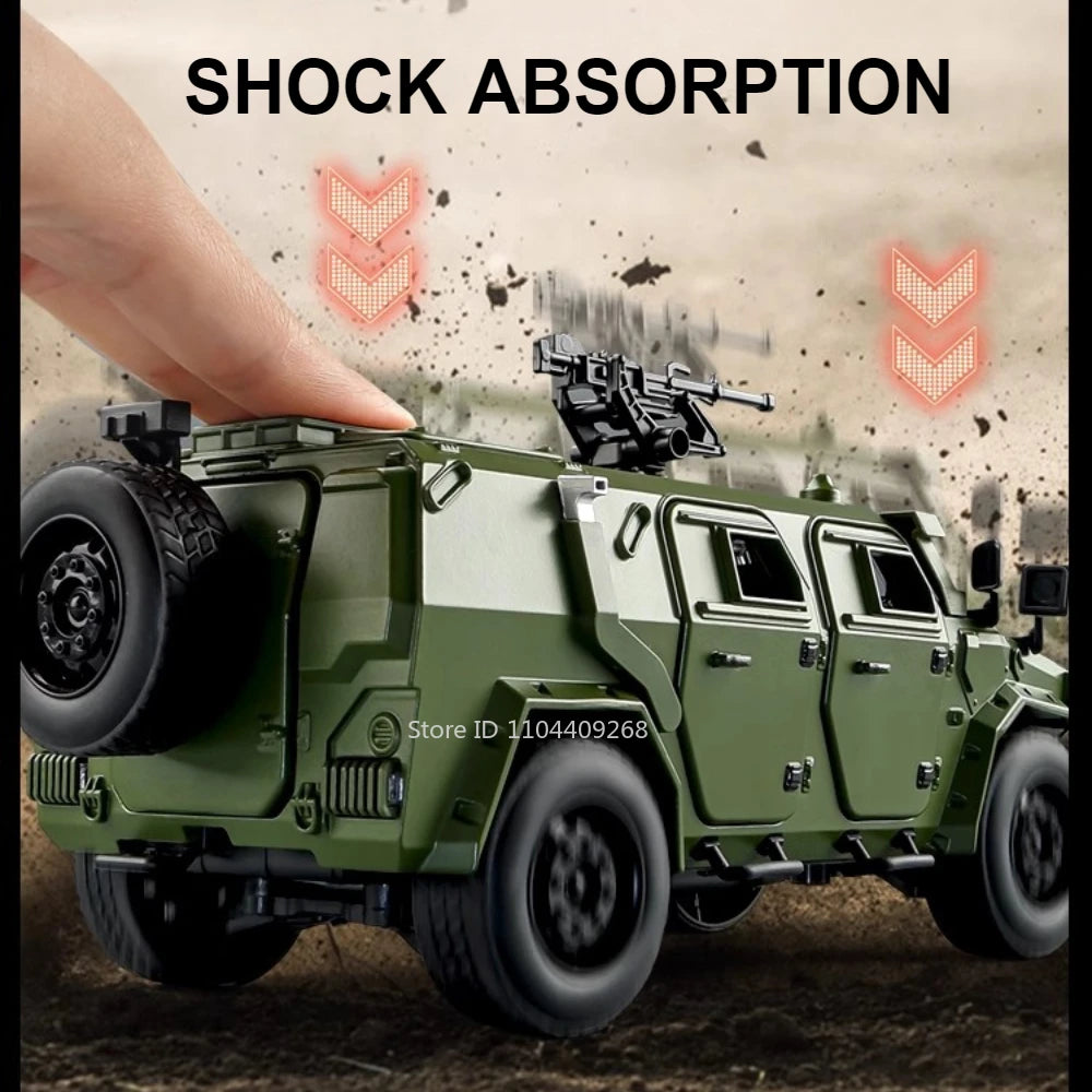 Large Size 1:18 Dongfeng Mengshi Car Model Toy Doors Opened Alloy Body Rubber Tires Military Off-Road Vehicles Gifts for Kids