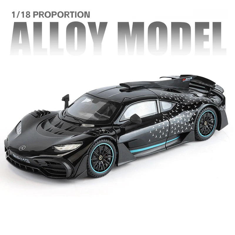 Large Size 1:18 Benzs One Alloy Sports Car Model Diecasts Metal Concept Racing Vehicles Car Model Sound and Light Kids Toys Gift