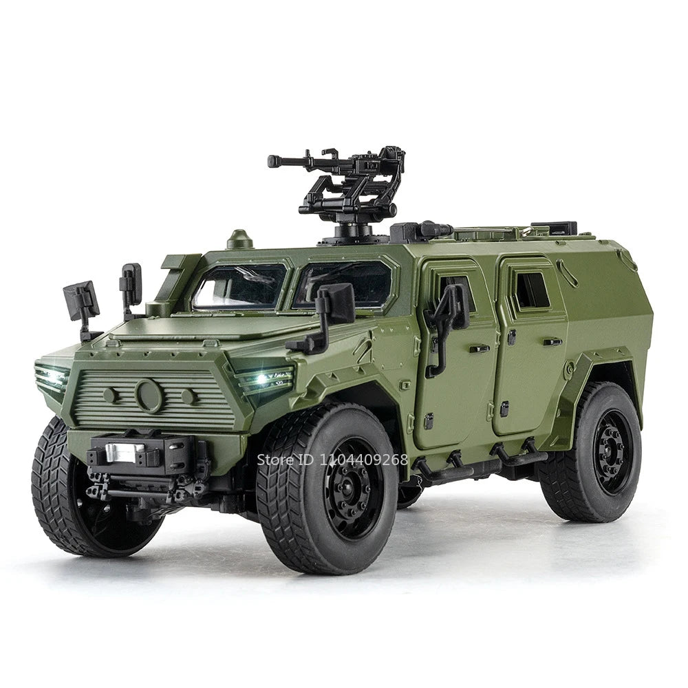 Large Size 1:18 Dongfeng Mengshi Car Model Toy Doors Opened Alloy Body Rubber Tires Military Off-Road Vehicles Gifts for Kids