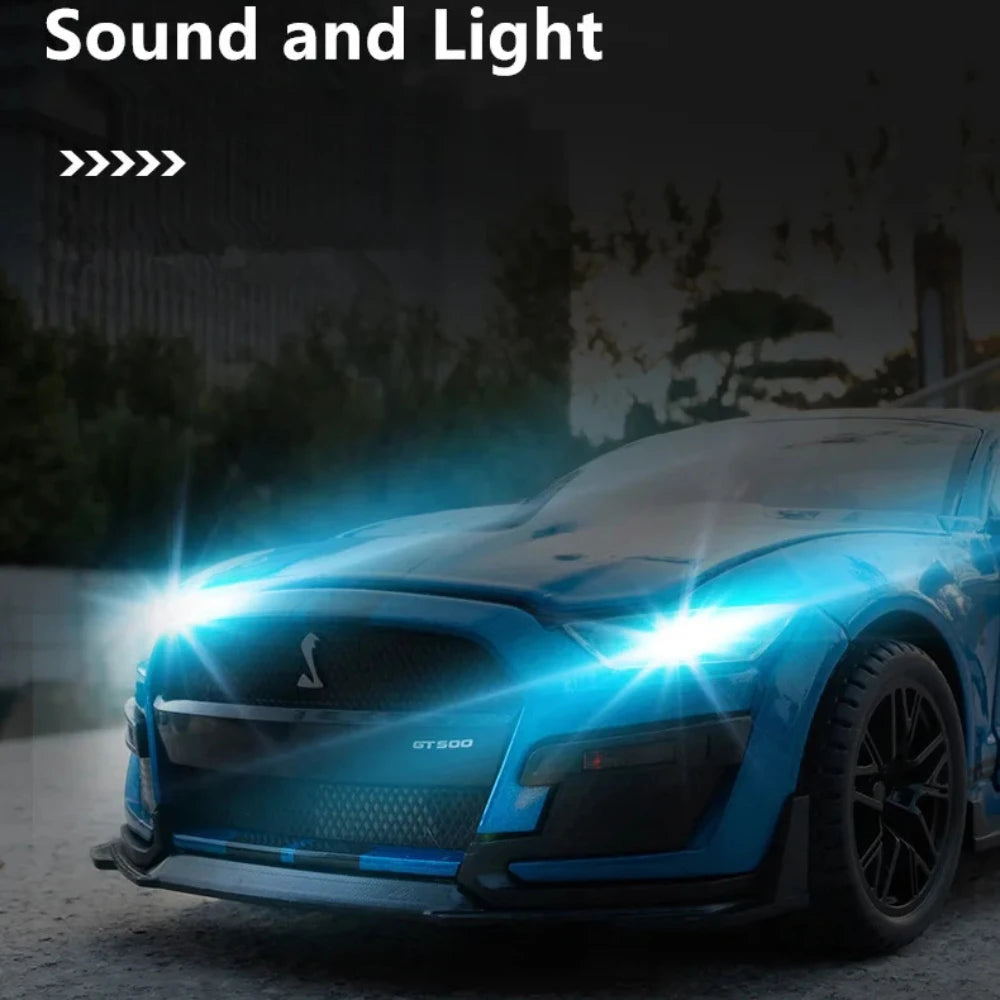 1:18 Ford Mustang Shelby GT500 Alloy Sports Car Model Diecasts Metal Toy Car Model Sound Light Collection Kids Gifts