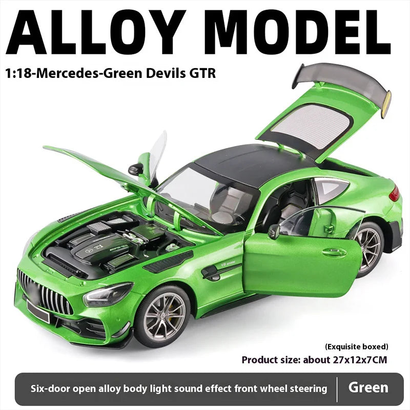 1:18 cool alloy sports car model, simulated interior details, cool lighting and sound effects, exquisite desktop ornaments