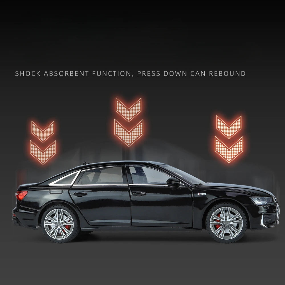 1:18 AUDI A6L Large Alloy Metal Diecast Car Model Sound & Light Collect Ornaments Decorate Gift For Boyfriend Present Birthday