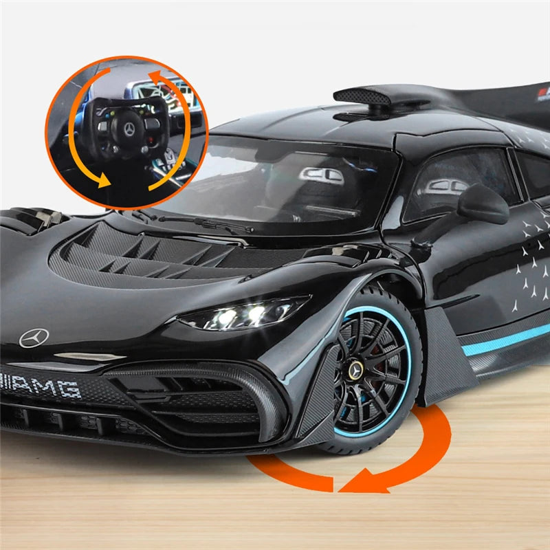 Large Size 1:18 Benzs One Alloy Sports Car Model Diecasts Metal Concept Racing Vehicles Car Model Sound and Light Kids Toys Gift