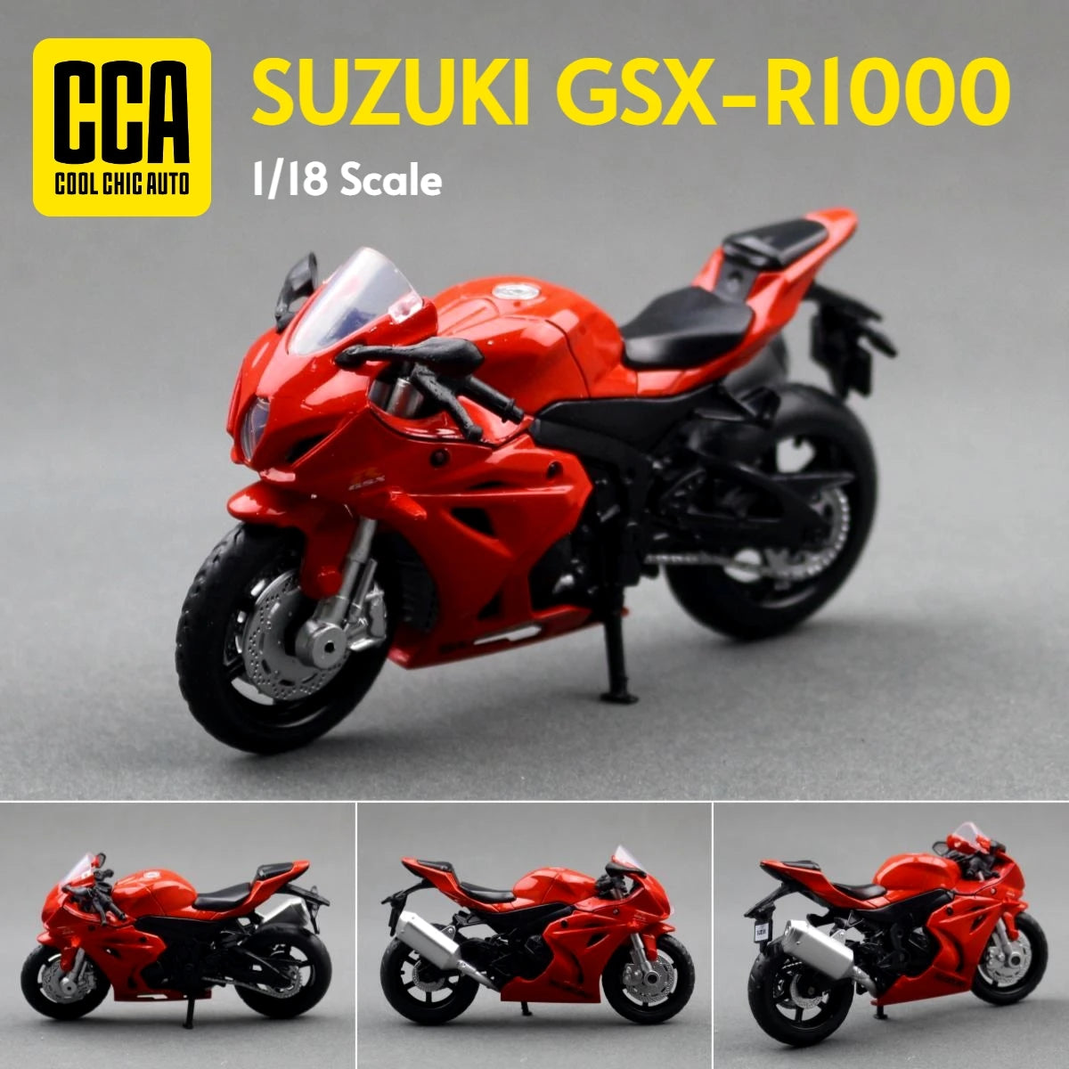 1/18 Suzuki GSX-R1000 Toy Motorcycle Diecast Metal Miniature Vehicle Model 1:18 Super Racing Collection Gift for Children Boy