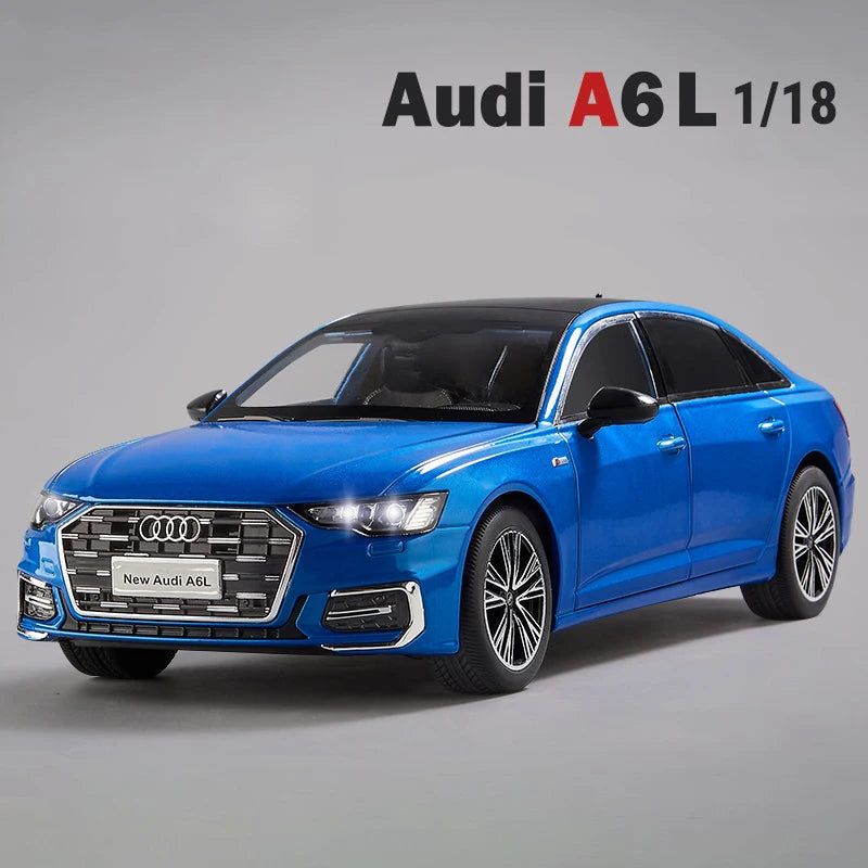 1:18 AUDI A6 Alloy Car Model Diecasts Metal Vehicles Car Model Simulation Sound and Light Collection Boys Toy For Childrens Gift