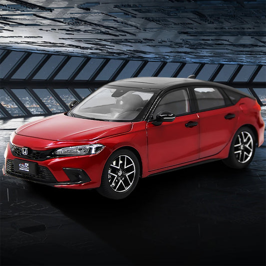 1:18 Scale Honda Civic Hatchback 2023 Car Model Red Color Simulation Miniature Diecast Alloy Vehicle Toy Model Collection Gifts