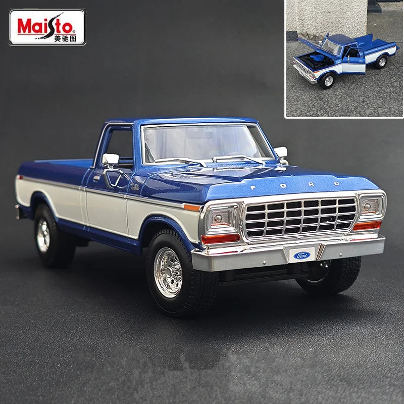 1:18 1979 Ford F150 Pickup Alloy Car Model Diecasts Metal Off-road Vehicles Car Model Simulation Collection Childrens Toys Gifts