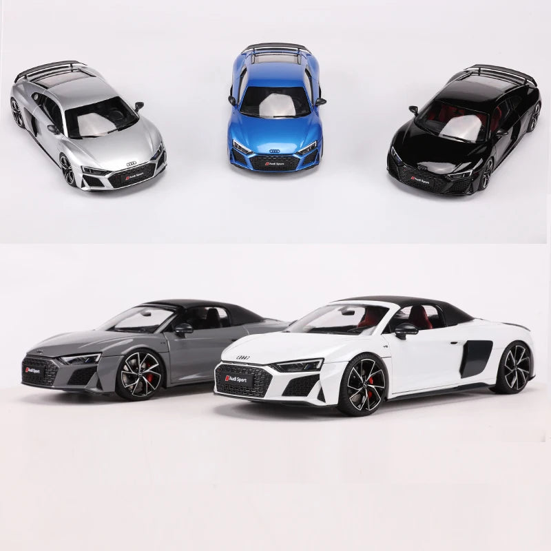 KENGFAI 1:18 R8 Diecast Alloy Model Car Miniature Sportcar Metal Vehicle  Open All Door