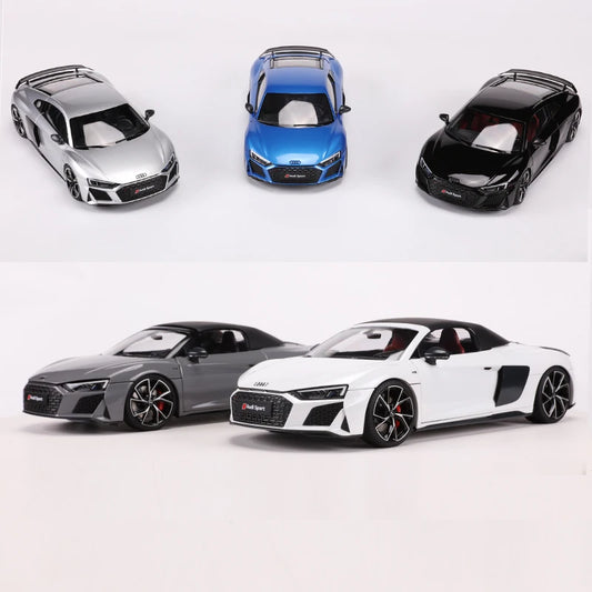 KENGFAI 1:18 R8 Diecast Alloy Model Car Miniature Sportcar Metal Vehicle  Open All Door