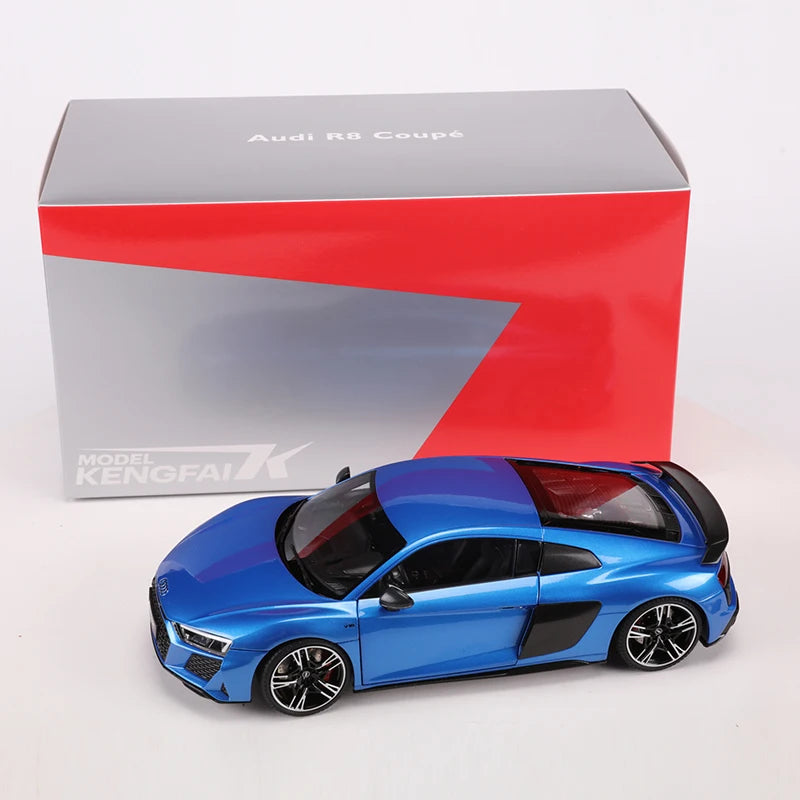 KENGFAI 1:18 R8 Diecast Alloy Model Car Miniature Sportcar Metal Vehicle  Open All Door