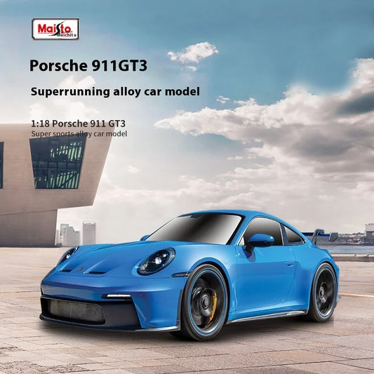 Maisto 1:18 2022 Porsche 911 Gt3 Red Die Casting Alloy Car Model Collection Static Ornament Male Power Control Car Toy Gift