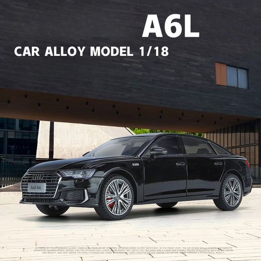 1:18 AUDI A6L Large Alloy Metal Diecast Car Model Sound & Light Collect Ornaments Decorate Gift For Boyfriend Present Birthday