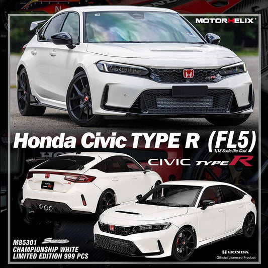 Motorhelix 1:18 MH Honda FL5 Civic Type R Car model Sports car static decoration holiday gift collection