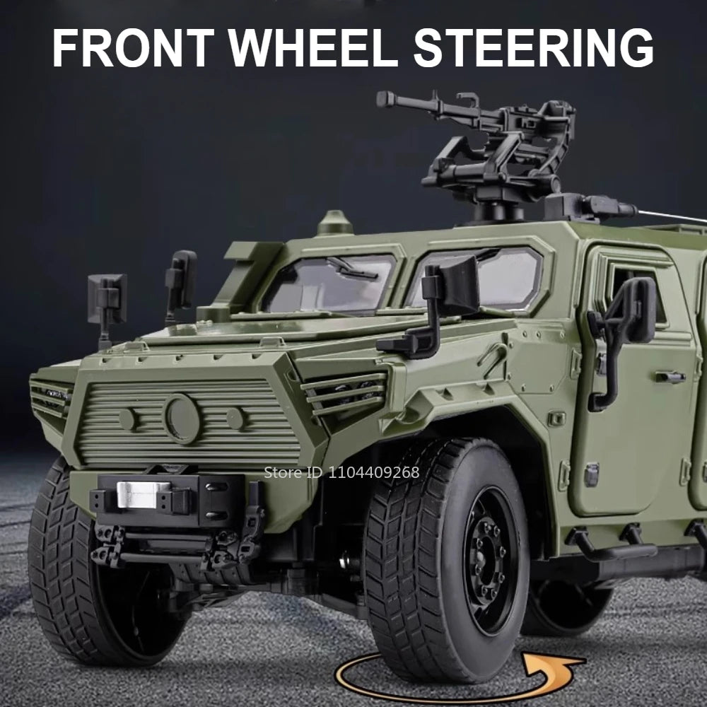 Large Size 1:18 Dongfeng Mengshi Car Model Toy Doors Opened Alloy Body Rubber Tires Military Off-Road Vehicles Gifts for Kids